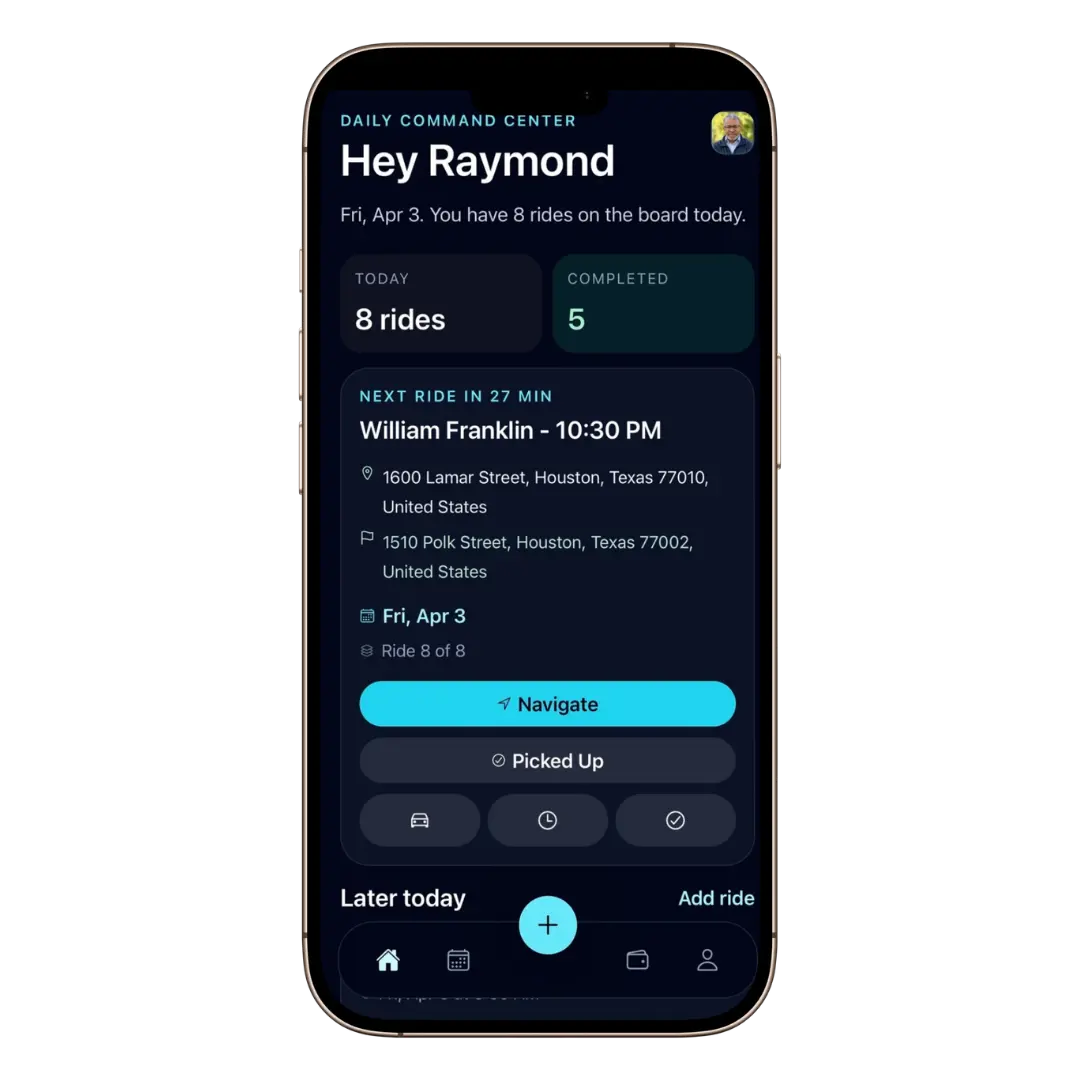 RouteFlow Driver app screen